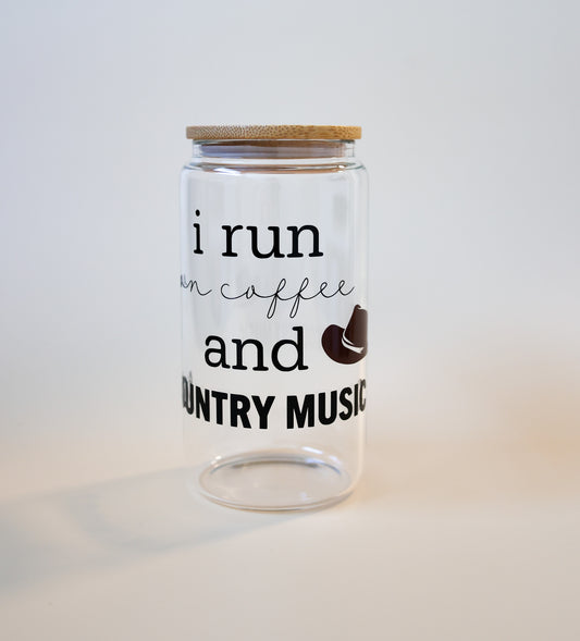 Verre Country music 16 OZ\ Couvercle et paille inclus